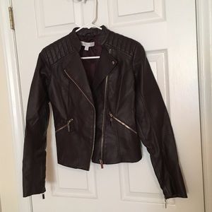 NY&C MAROON pleather jacket